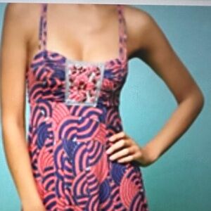 Free People Swing Dress with Retro Mod Print